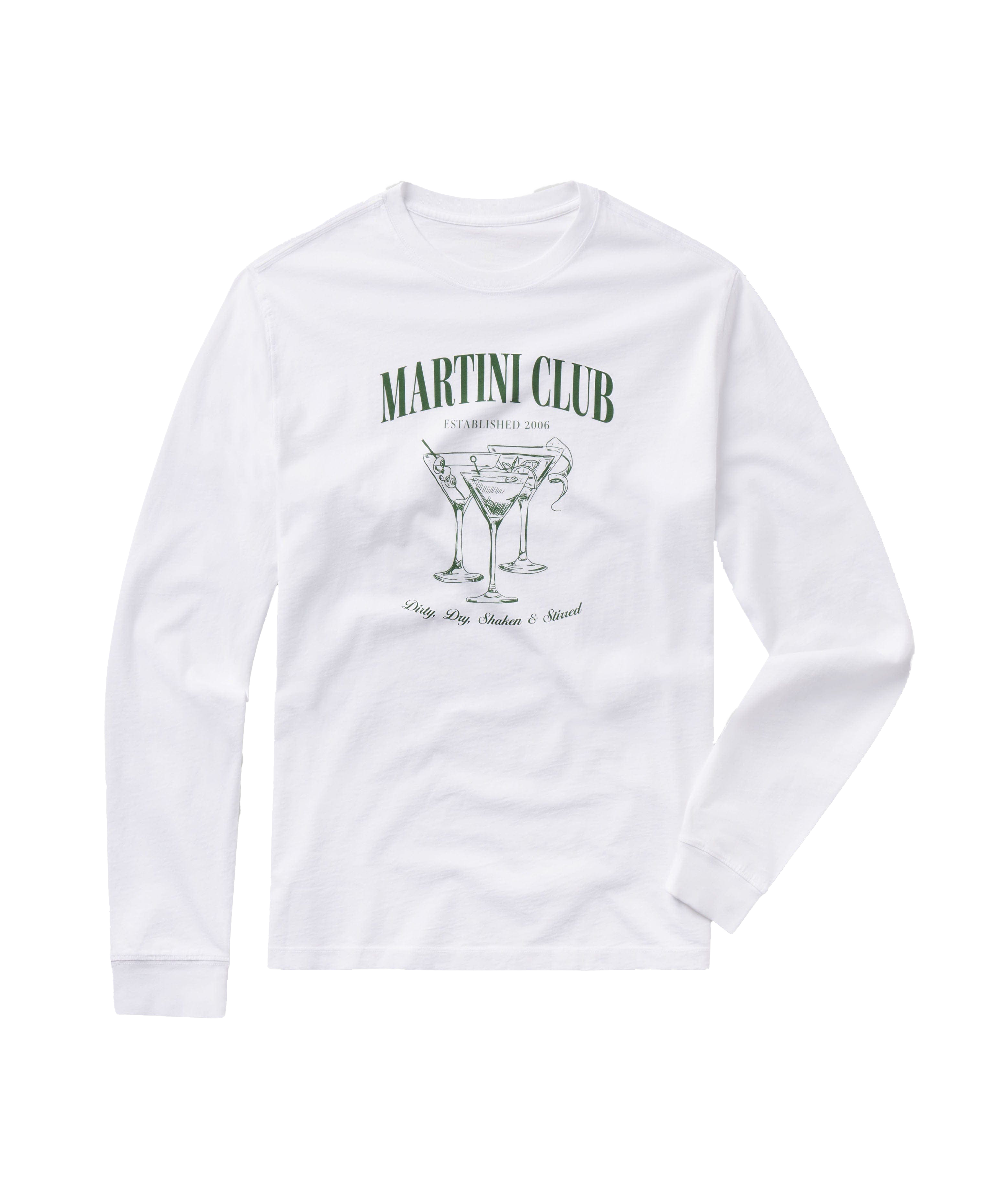 Martini Club Tee LS - Bright White - Image 1