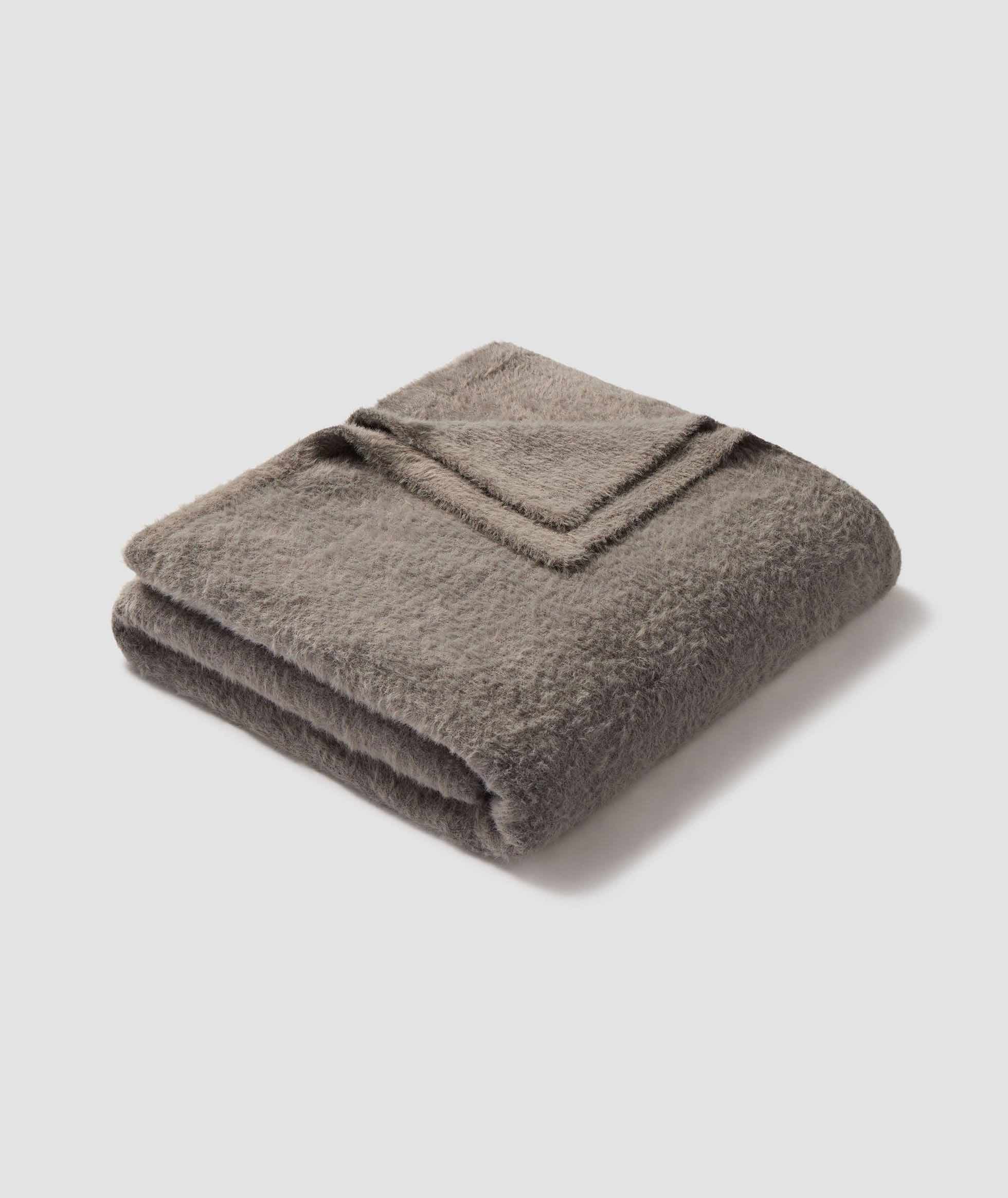 Feather Knit Blanket - Washed Charcoal - Image 1