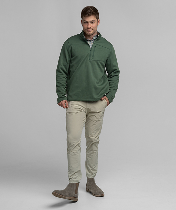 Fleece Essential Qtr Zip - Mallard - Image 1