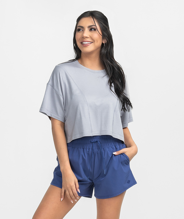 All Day Cropped Tee - Harbor Slate - Image 1
