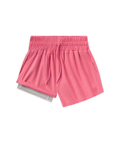 Womens Lined Hybrid Shorts - Pink Lemonade - Image 1