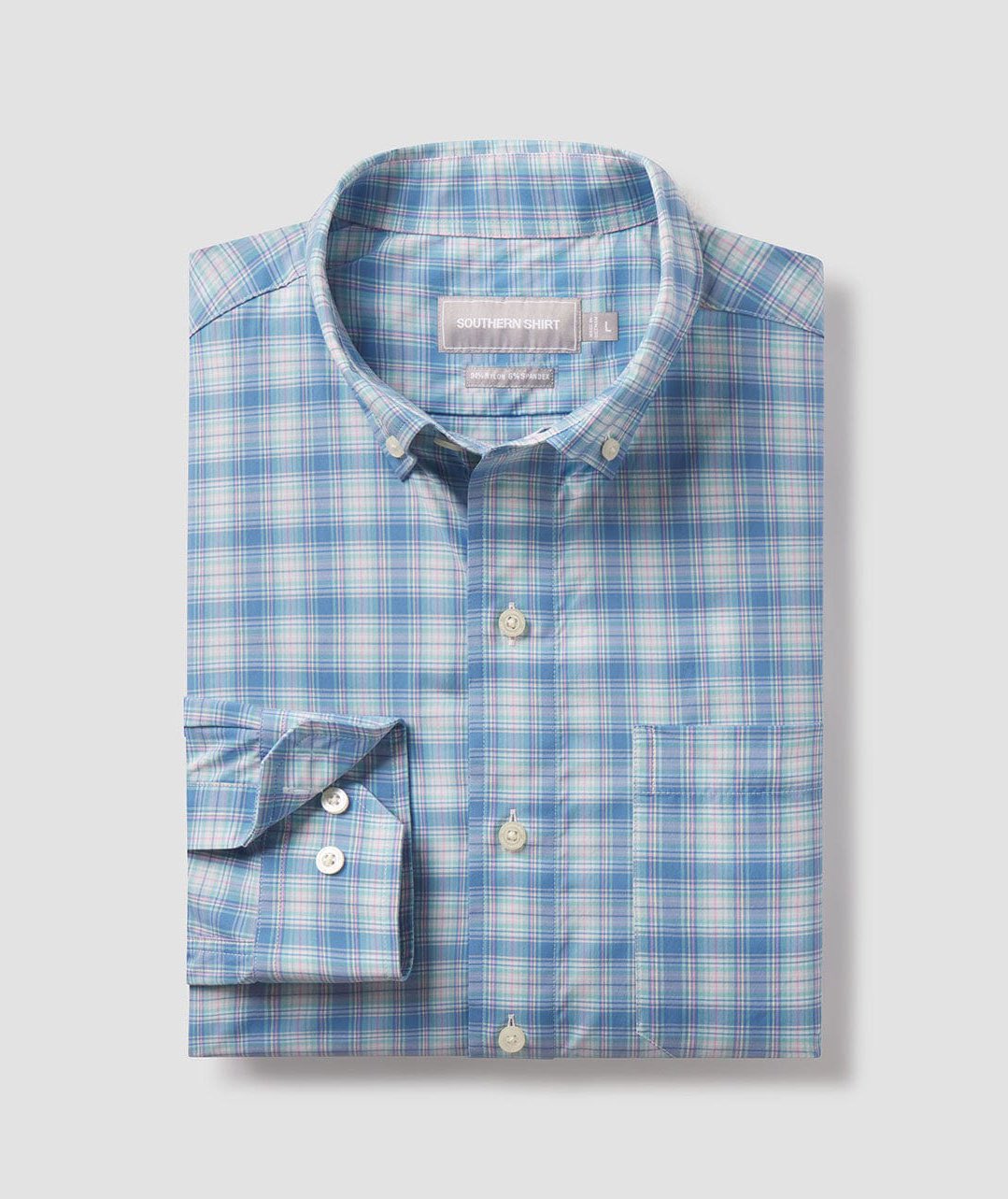 Edmonton Plaid LS - Ocean Twist - Image 1