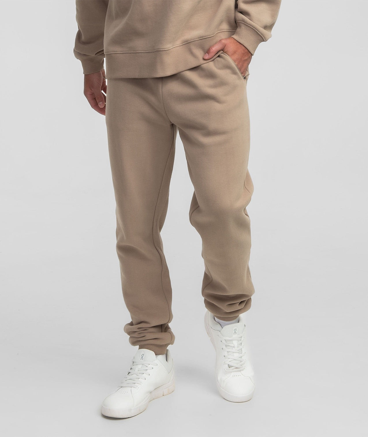 Washed Fleece Essential Sweatpants - Bourbon - Image 1