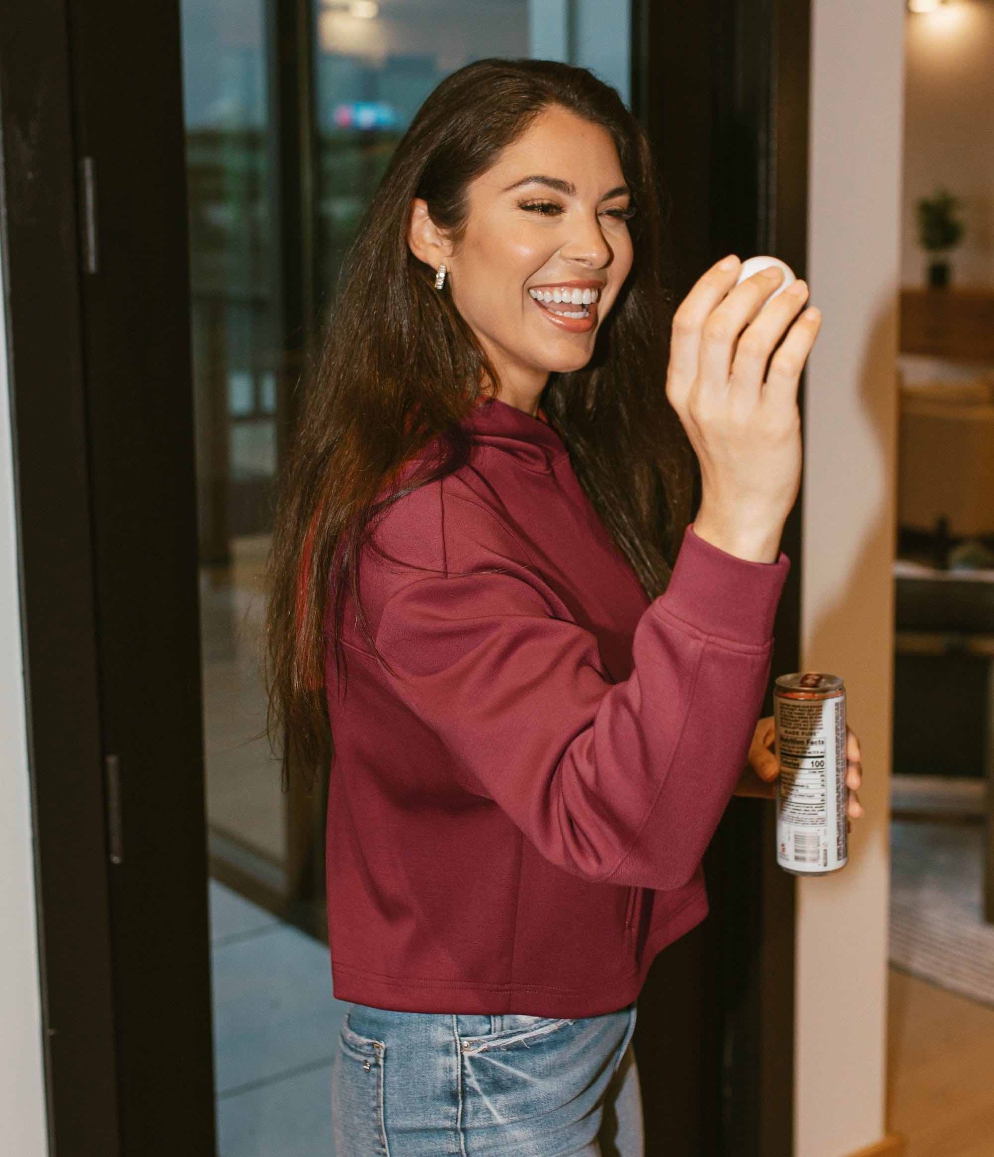 Panelled Performance Hoodie - Crimson - Image 3