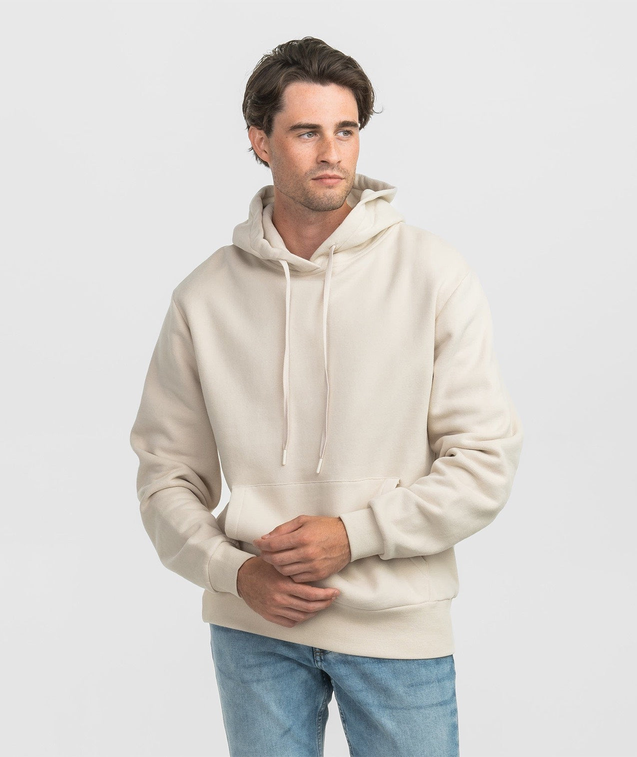 Washed Fleece Essential Hoodie - Oatmeal - Image 1