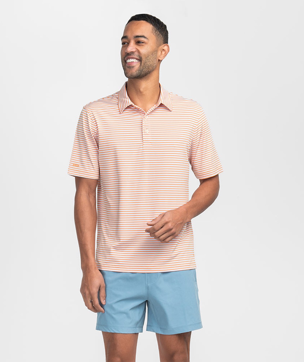 Bluffton Stripe Polo - Cantaloupe - Image 2