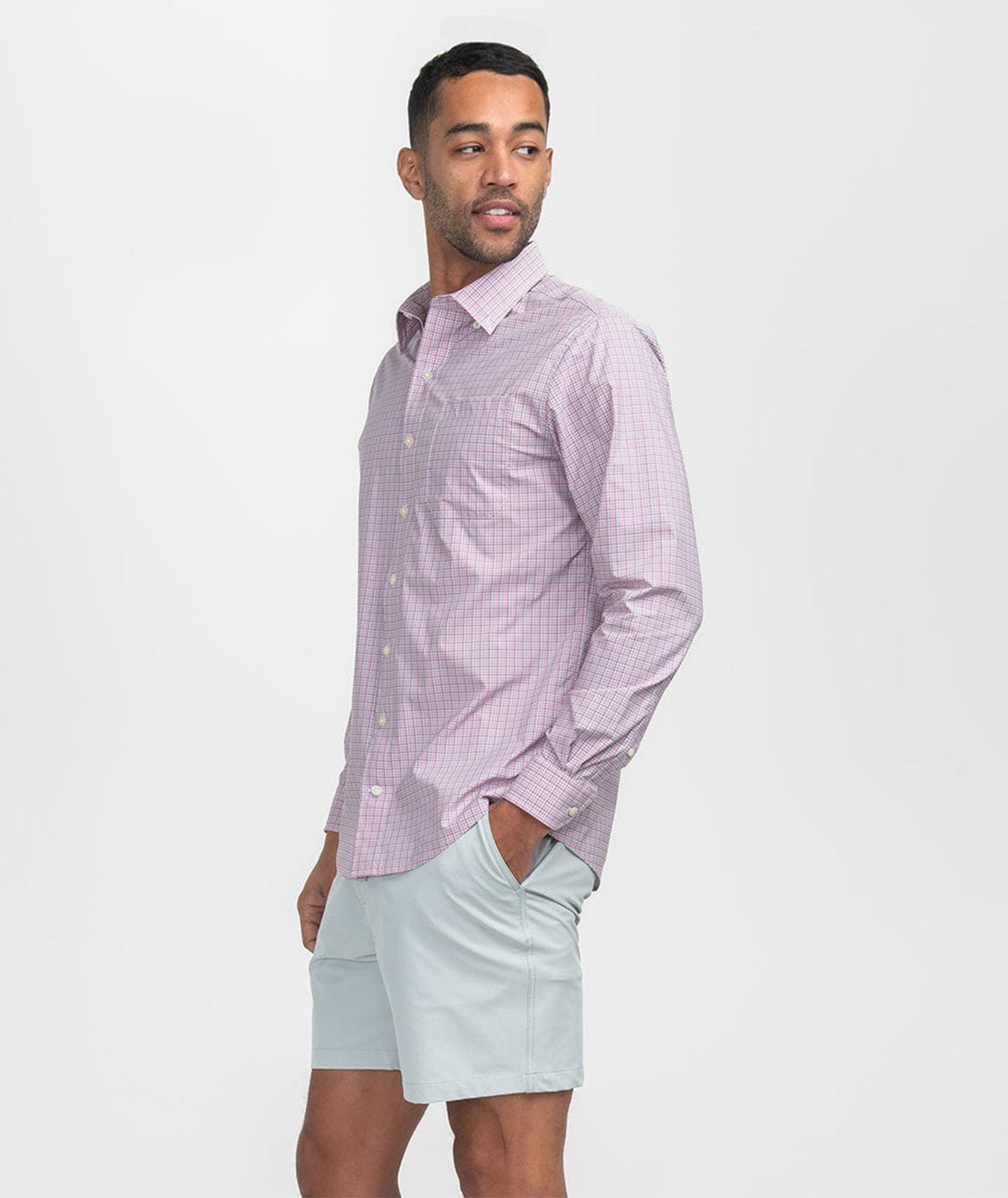 Glendale Plaid LS - Sorbet - Image 3