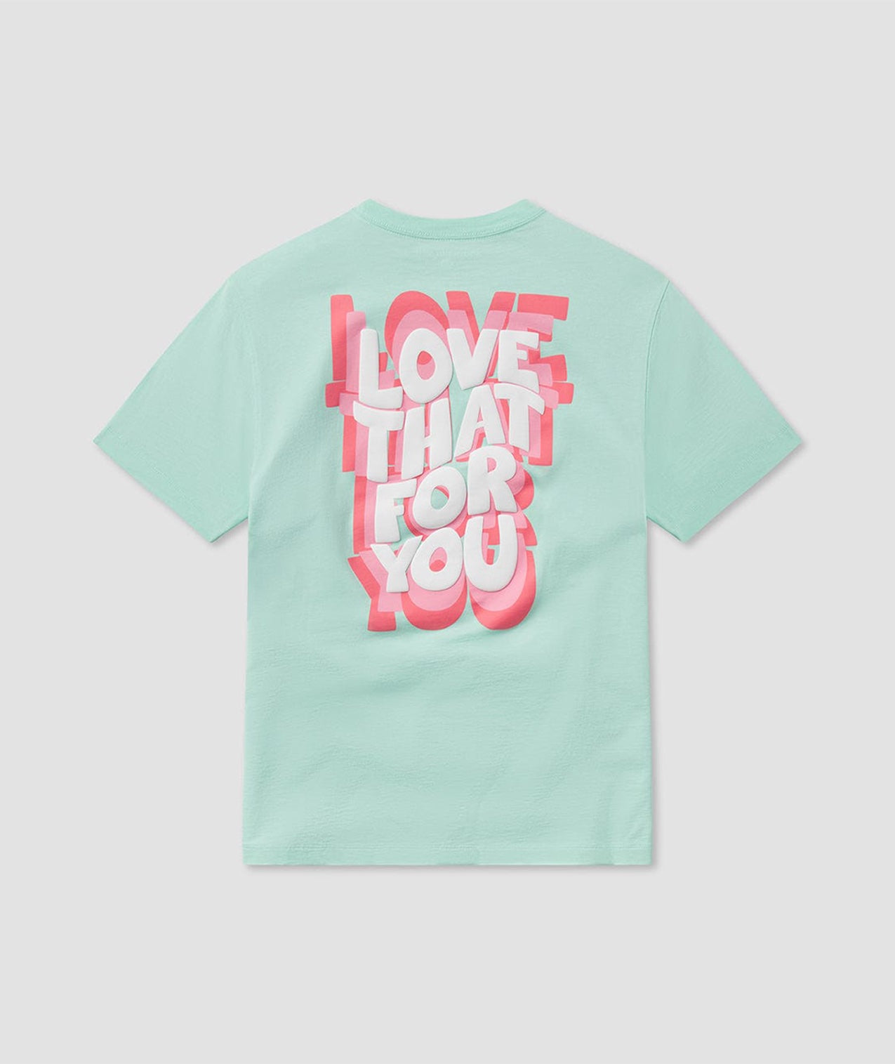 Think Positive Puff Print Tee SS - Beach Glass - Image 1