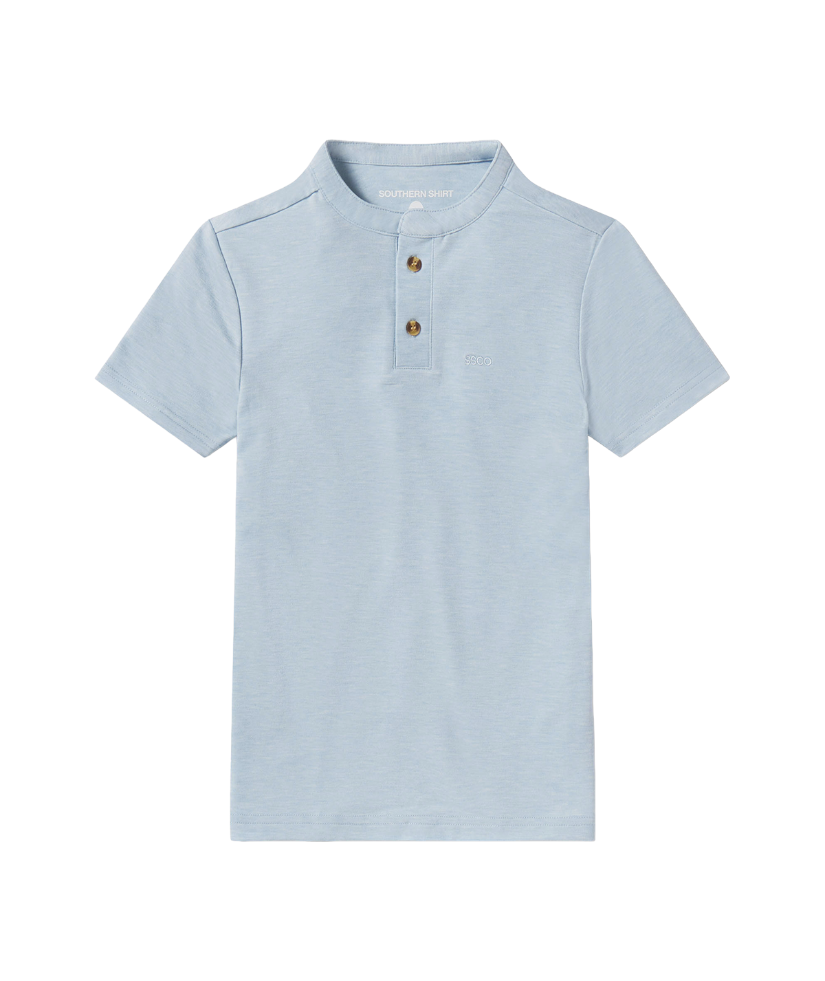 Boys Max Comfort Henley SS - Blue Pearl - Image 1