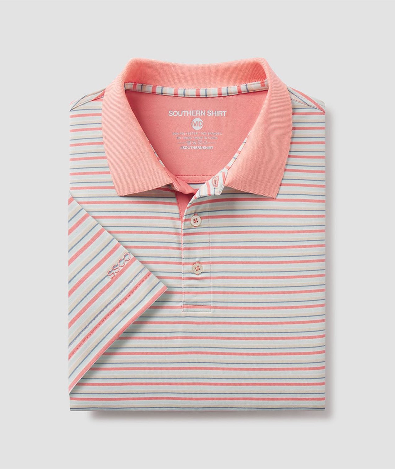 Tucker Stripe Polo - Sandbar - Image 1