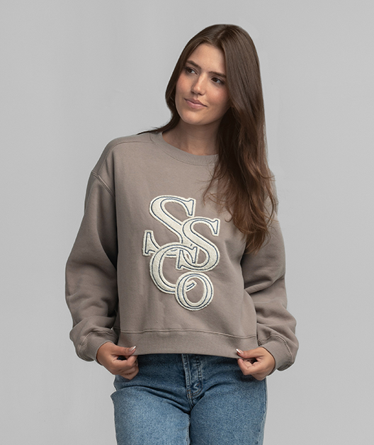 Preppy Front Print Sweatshirt