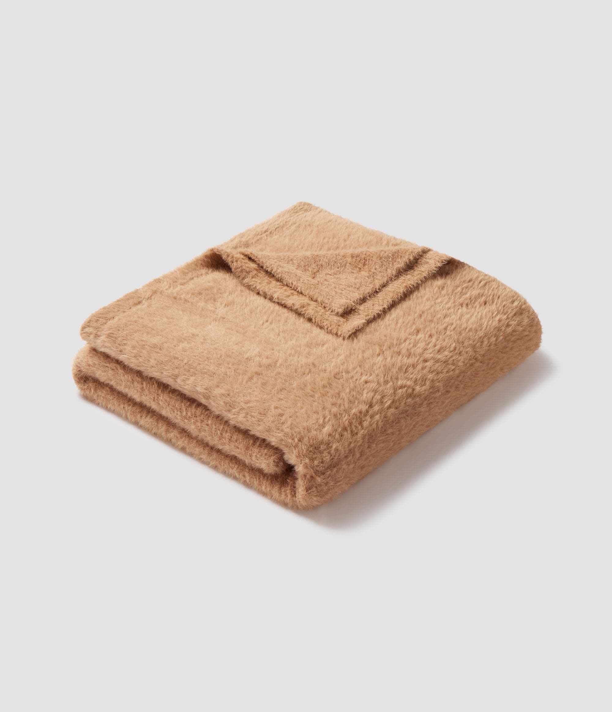 Feather Knit Blanket - Mocha Tan - Image 1