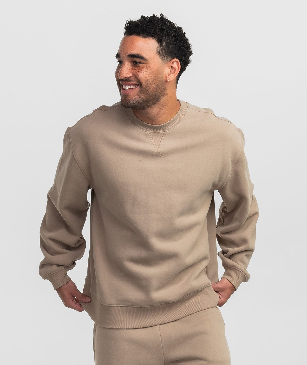 Washed Fleece Essential Crewneck - Bourbon - Image 1