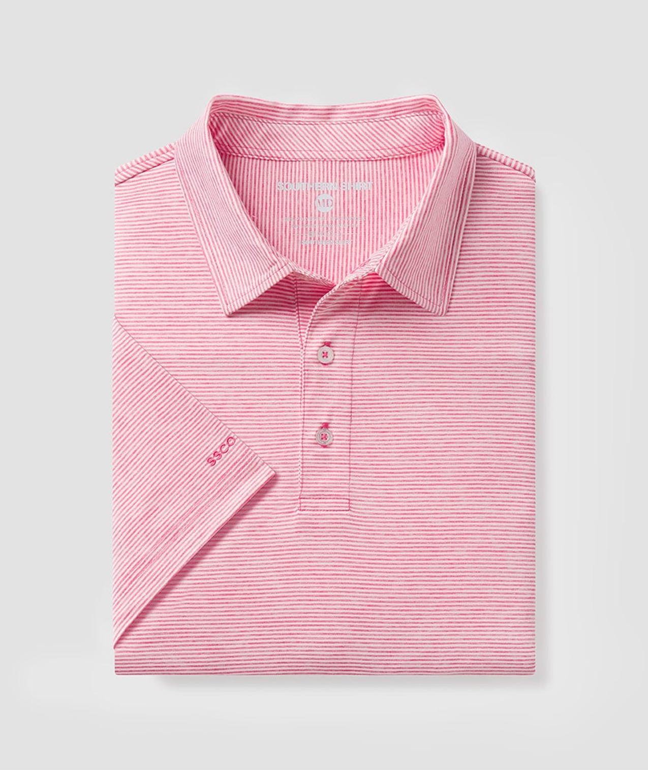 Heather Madison Stripe Polo - Zoom Pink - Image 1