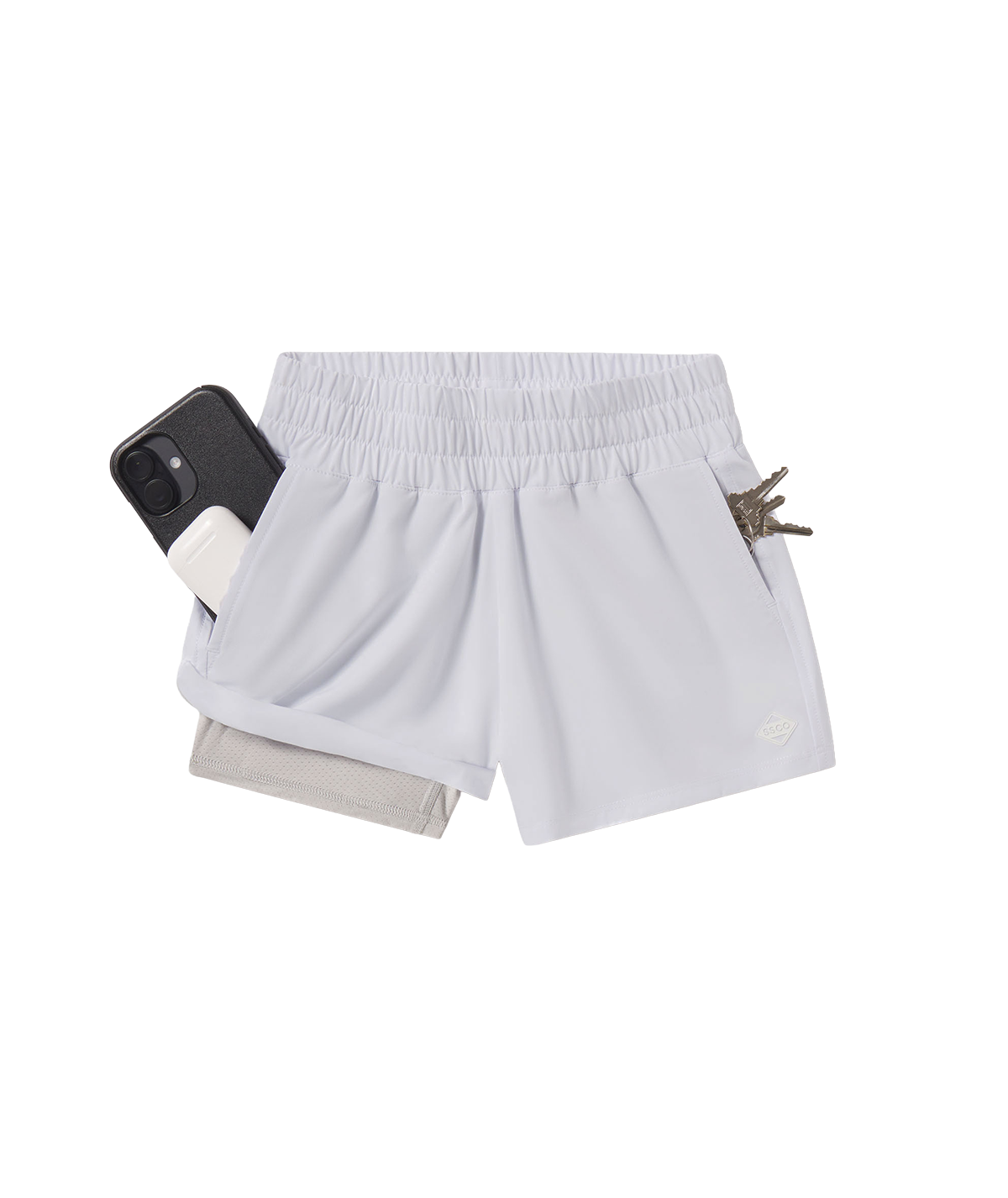 Youth Girls Hybrid Shorts - Bright White - Image 2