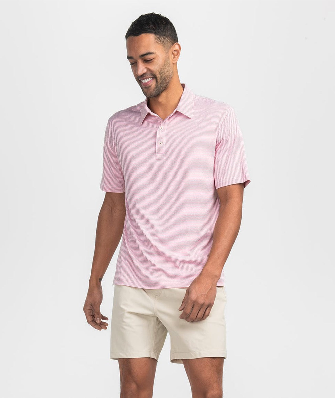 Heather Madison Stripe Polo - Desert Rose - Image 2