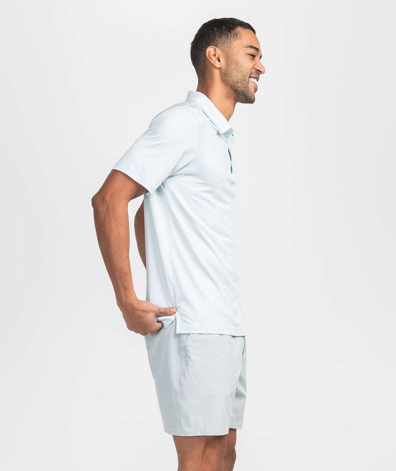 Heather Madison Stripe Polo - Chalky Mint - Image 2