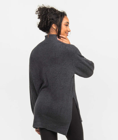 Dreamluxe Notched Turtlneck Sweater - Raven - image 3