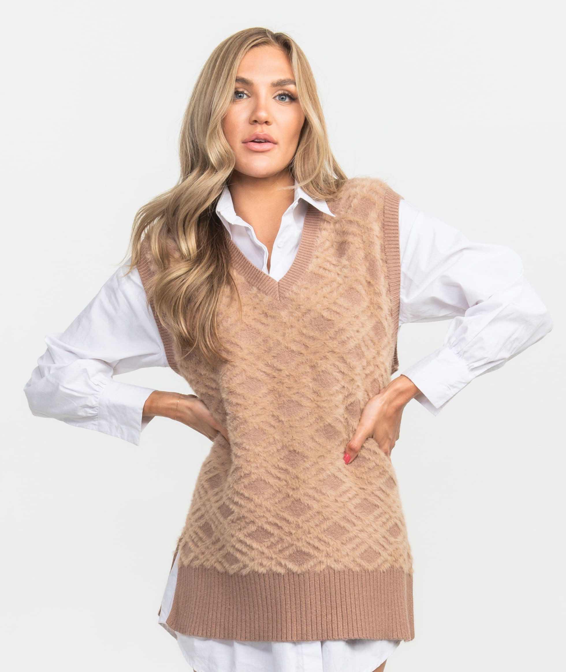 Sweater Vest - Mocha Tan - Image 1