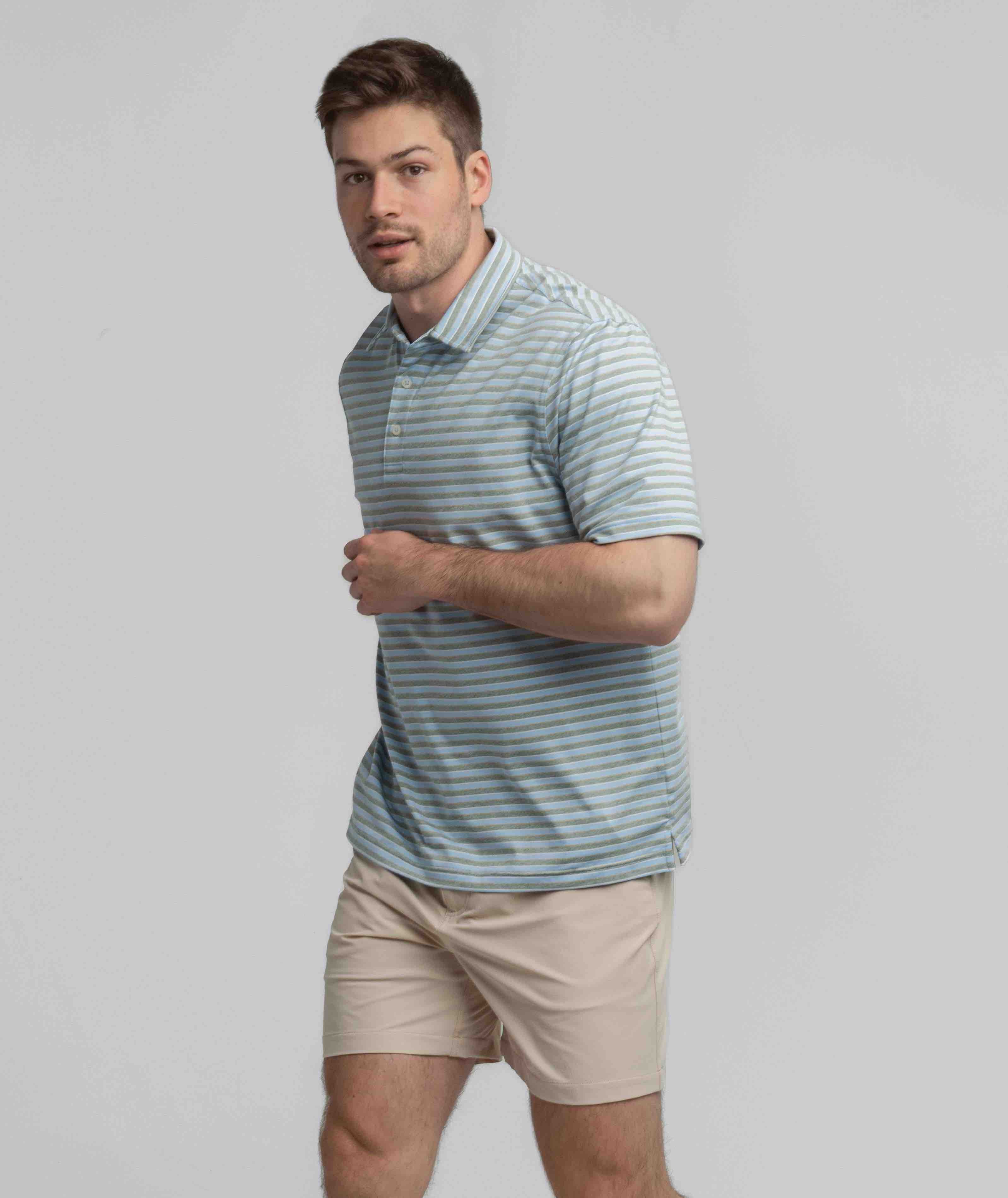 Cahaba Heather Stripe Polo - Ridgeway - Image 2