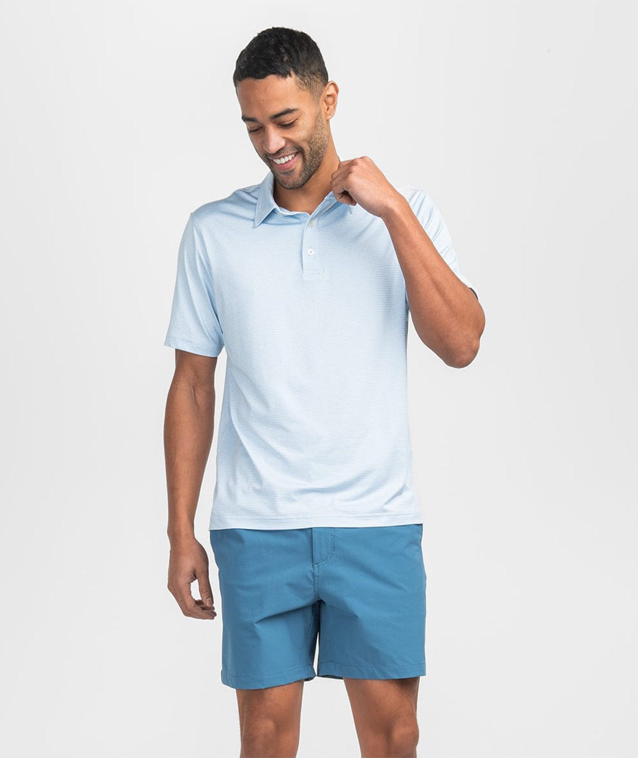 Heather Madison Stripe Polo - Crystal Lake - Image 2