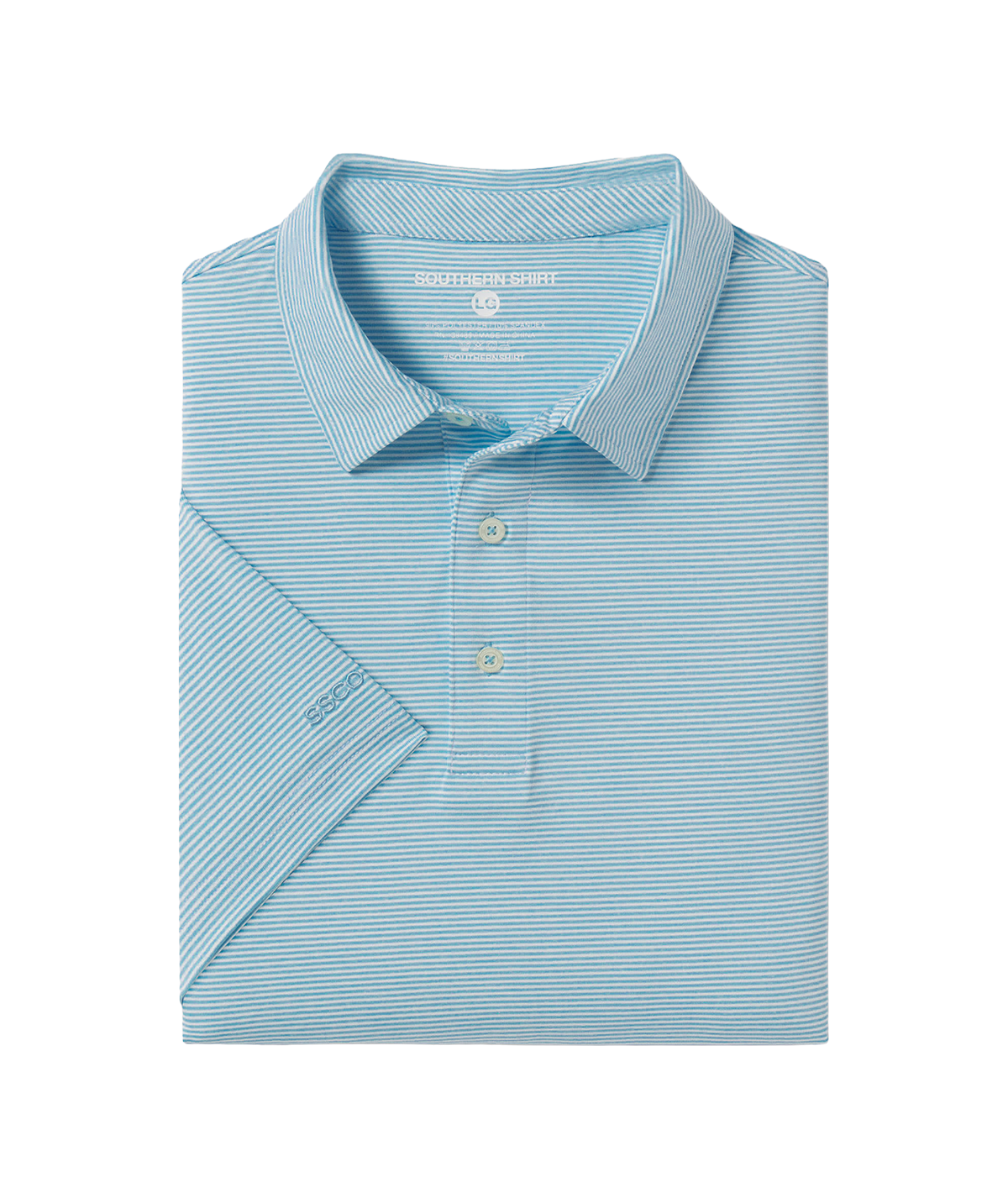 Heather Madison Stripe Polo - Alaskan Blue - Image 1