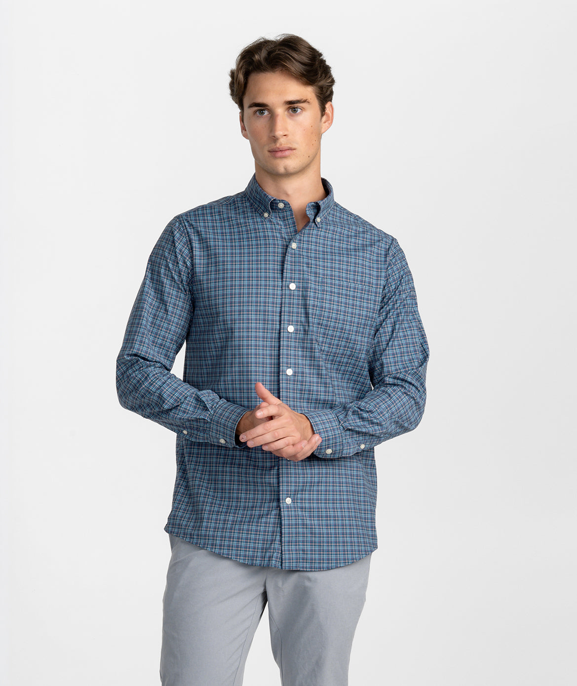 Shoal Creek Plaid LS - Night Sky - Image 1