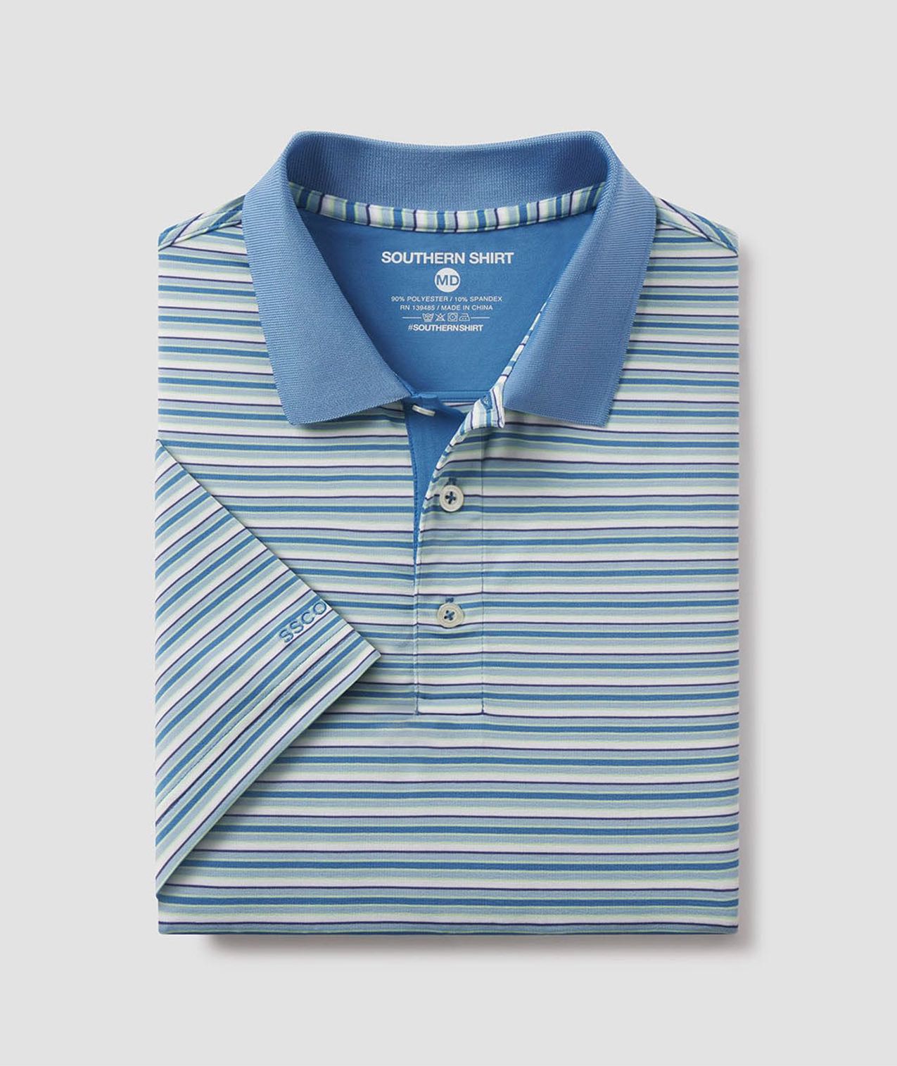 Tucker Stripe Polo - Seacrest - Image 1