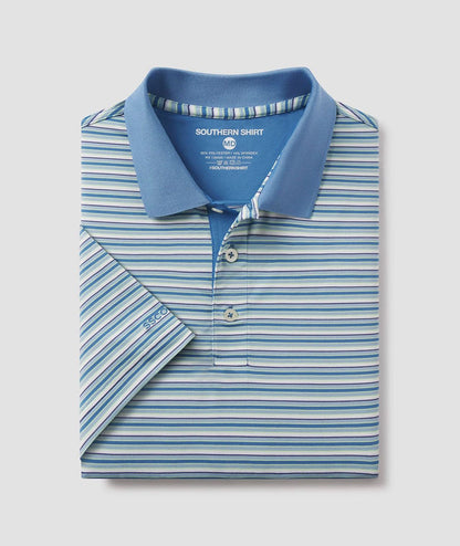 Tucker Stripe Polo - Seacrest - Image 1