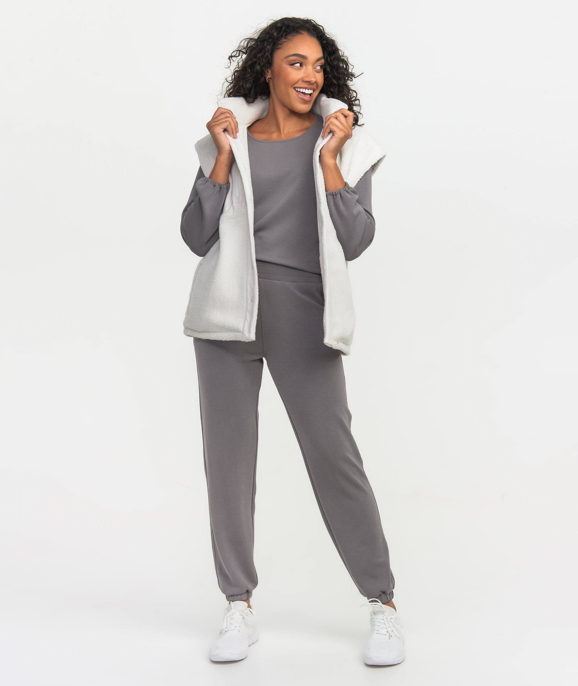 Reversible Fleece Vest - Stone - Image 2