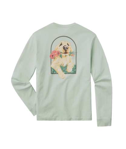 Floral Fetch Tee LS - Cool Mint - Image 1