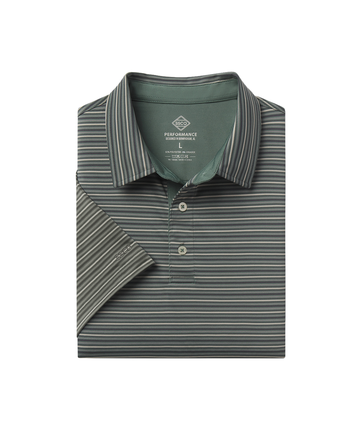 Riverbend Stripe Polo - Moss Rock - image 1