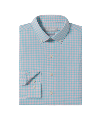 Graymont Gingham LS - Coral Sky - Image 1