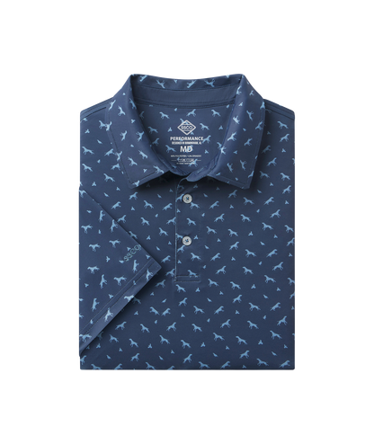 Uplands Unleashed Printed Polo - Midnight Navy - Image 1