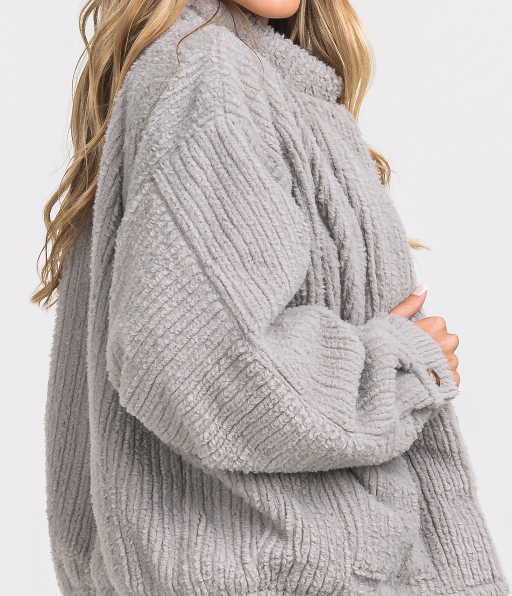 Peyton Sherpa Pile Jacket - Overcast - Image 2