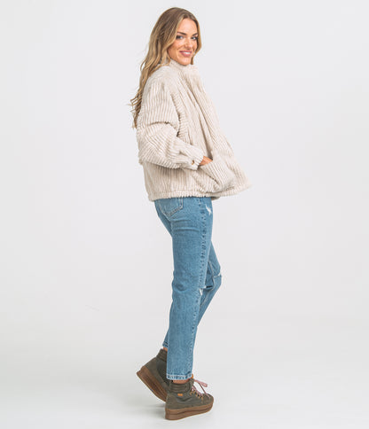 Peyton Sherpa Pile Jacket - Linen - image 2
