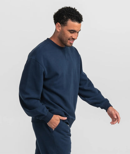 Washed Fleece Essential Crewneck - Classic Navy - image 2