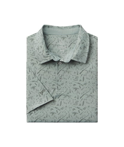 Quack n Rack Printed Polo - Sage - image 1