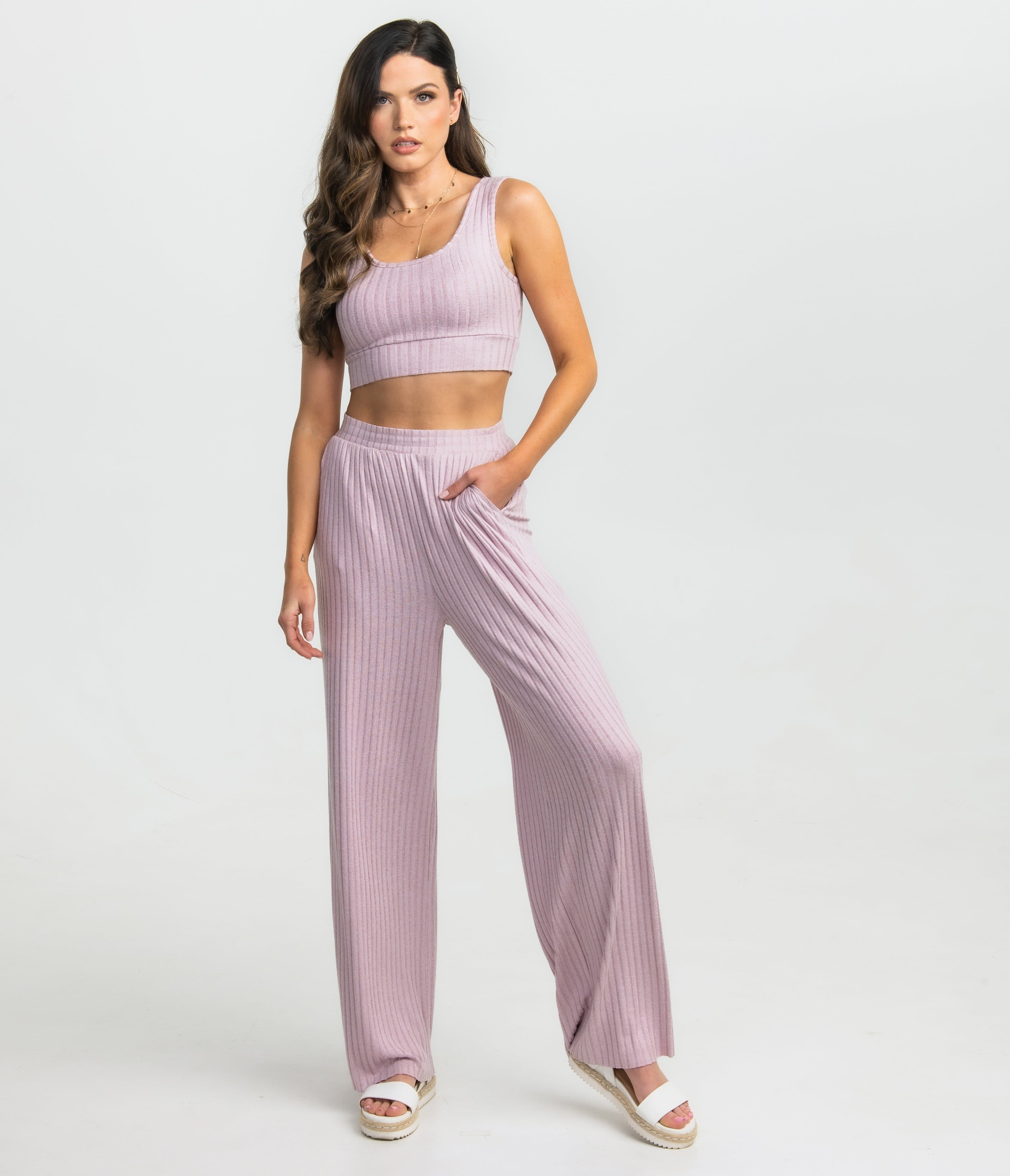 Sincerely Soft Cropped Cami - Mauve Mist - Image 2
