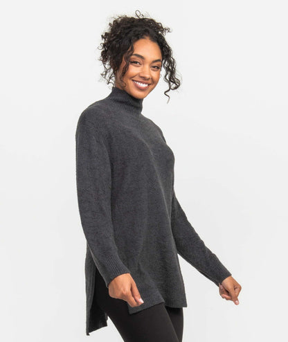 Dreamluxe Notched Turtlneck Sweater - Raven - image 1