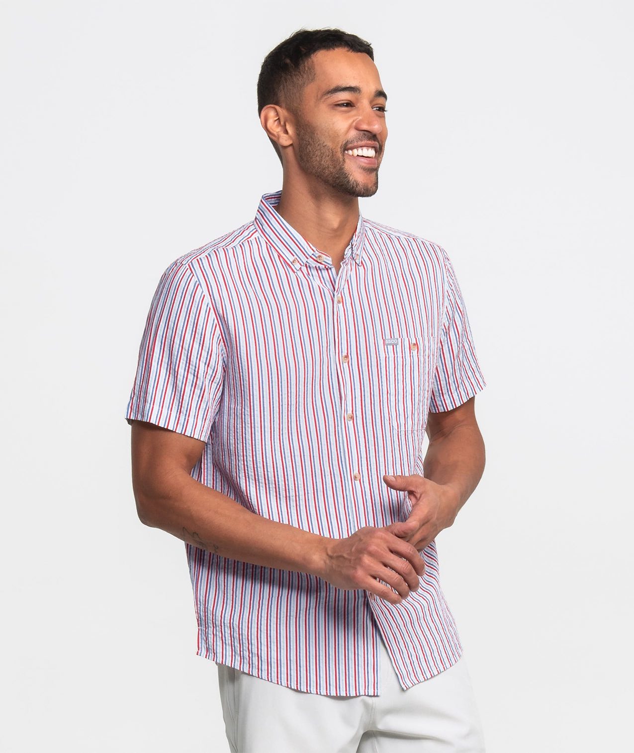 Clubhouse Seersucker Baja Shirt - Clubhouse Seersucker - Image 1