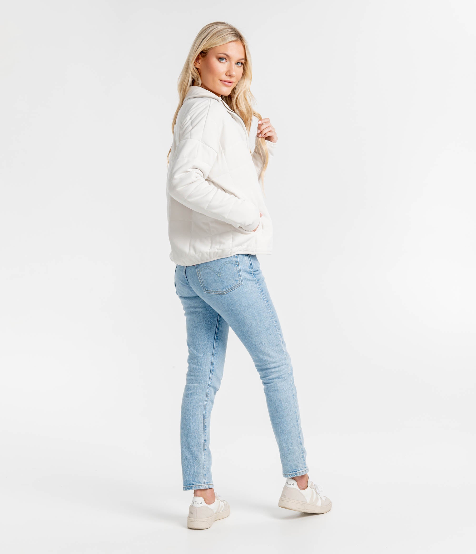 Patch It Up Quilted Jacket - Cloud - Image 2