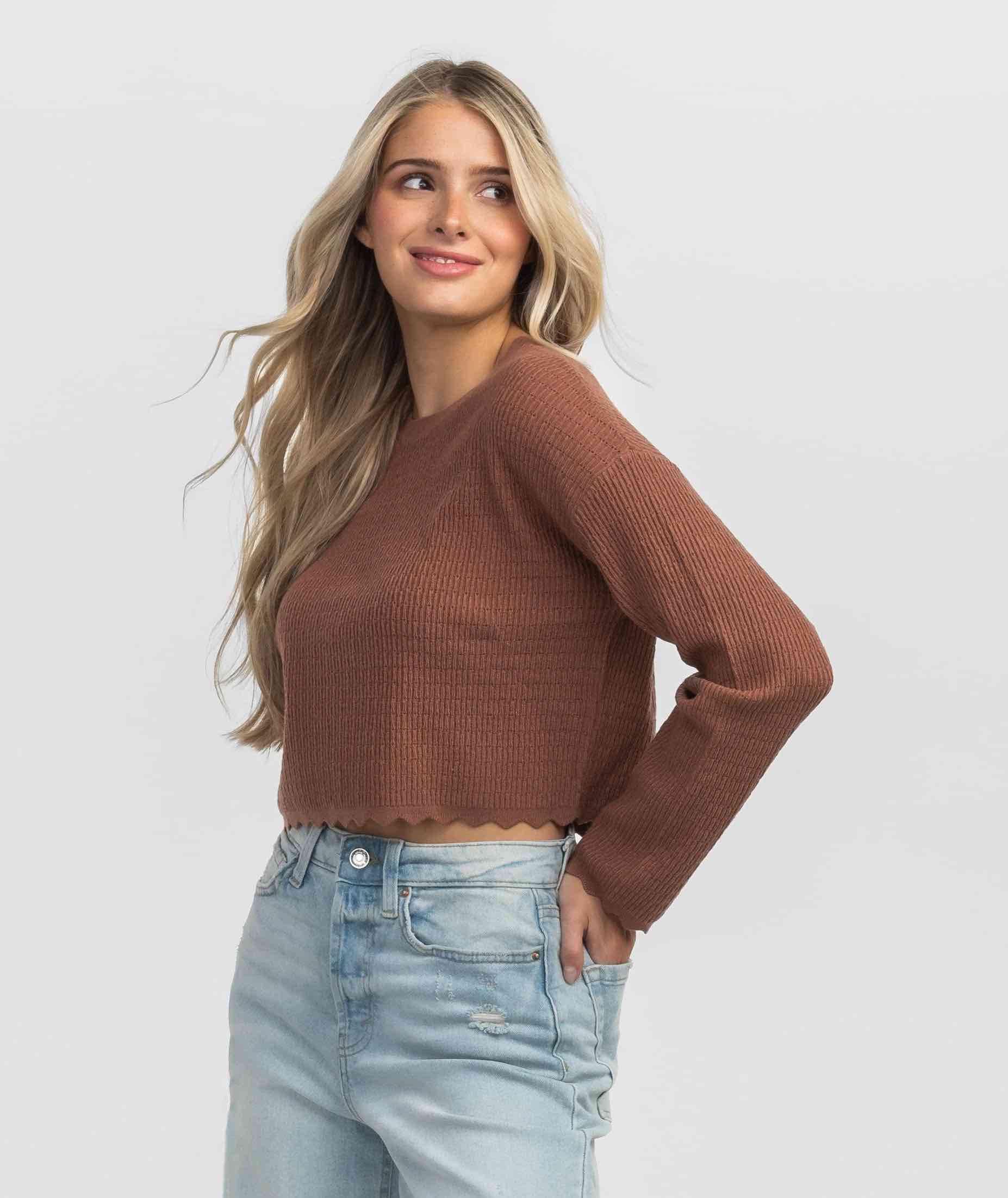 Crop Knit Basic Top