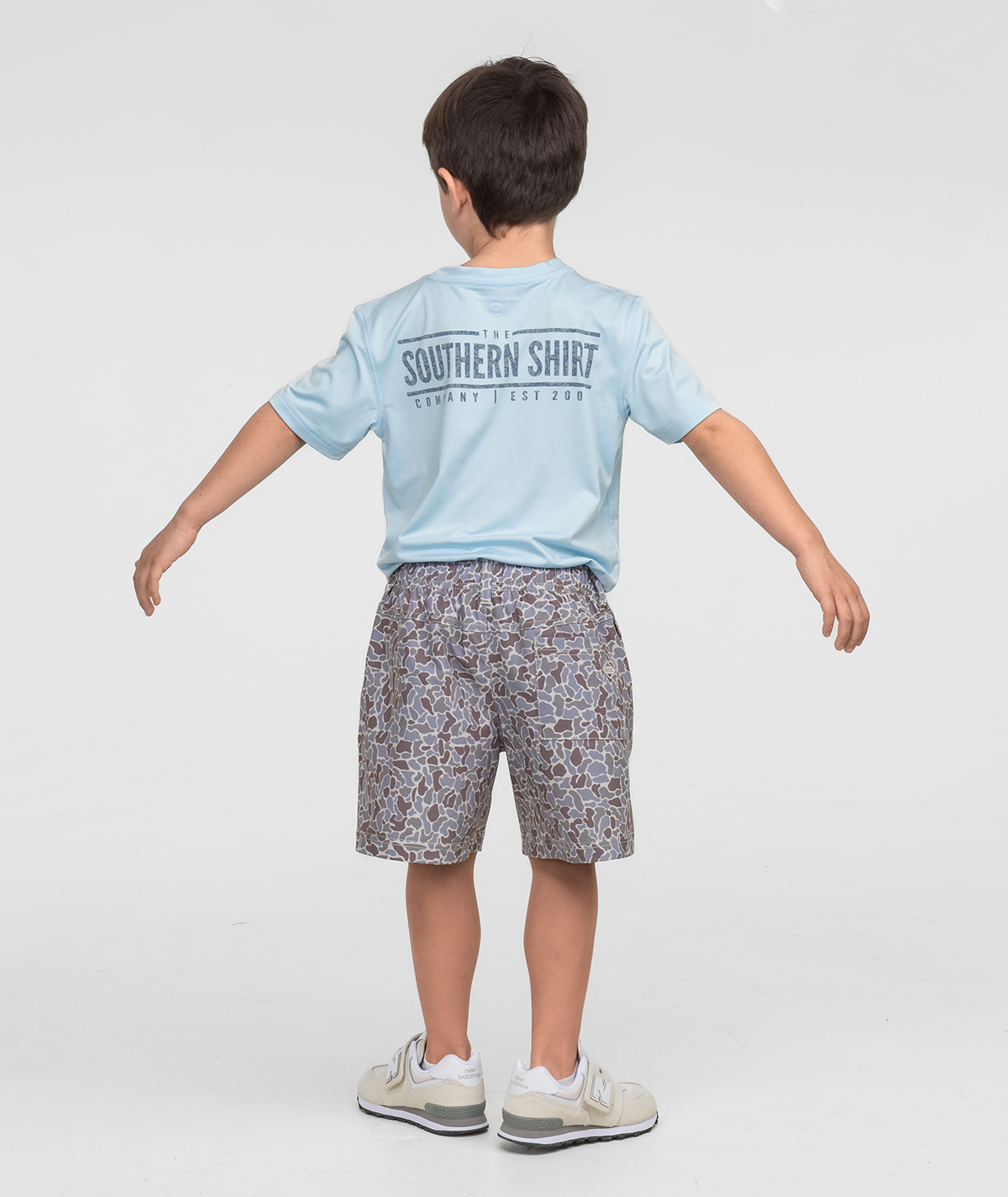 Boys Camo Badge Performance Tee SS - Skyway - Image 1