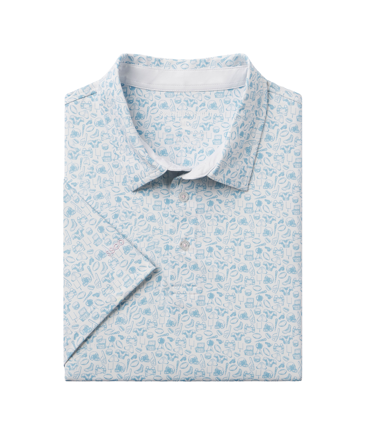 Biggest Fan Printed Polo - Powder Blue - Image 1