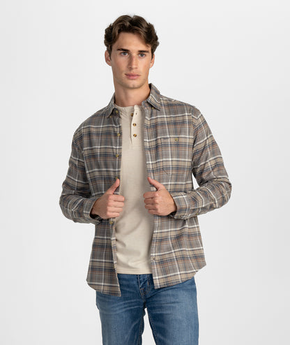 Ironwood Stretch Flannel LS - Bark - image 1