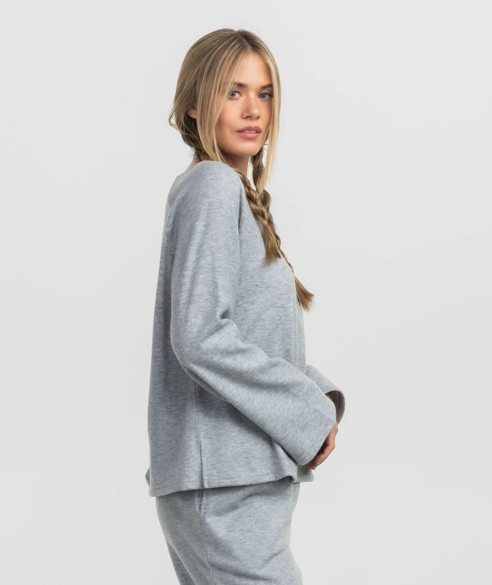 Cozy Cloud Boatneck Top - Oyster - Image 2