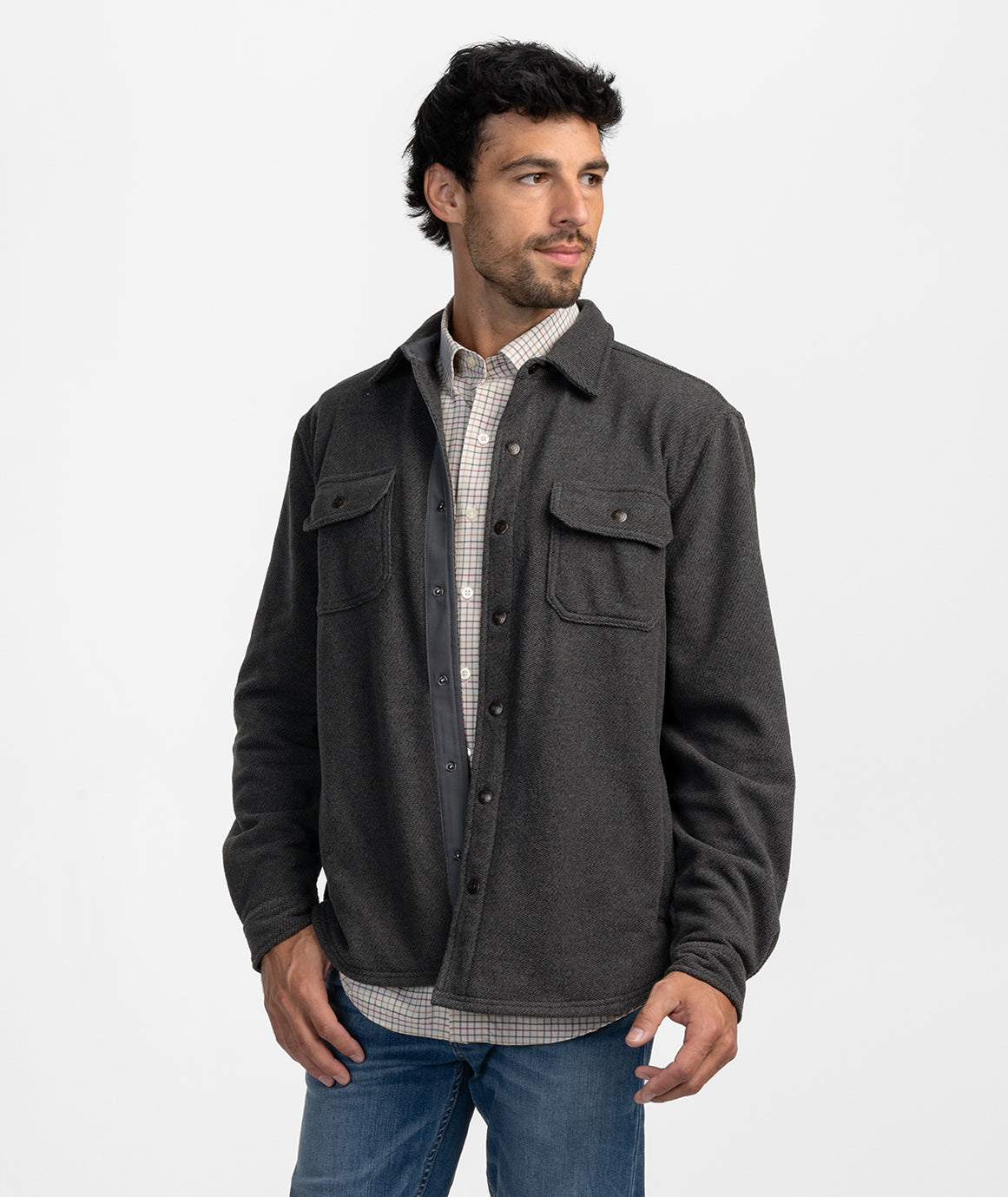 Brushline Fleece Shacket - Cast Iron - image 1