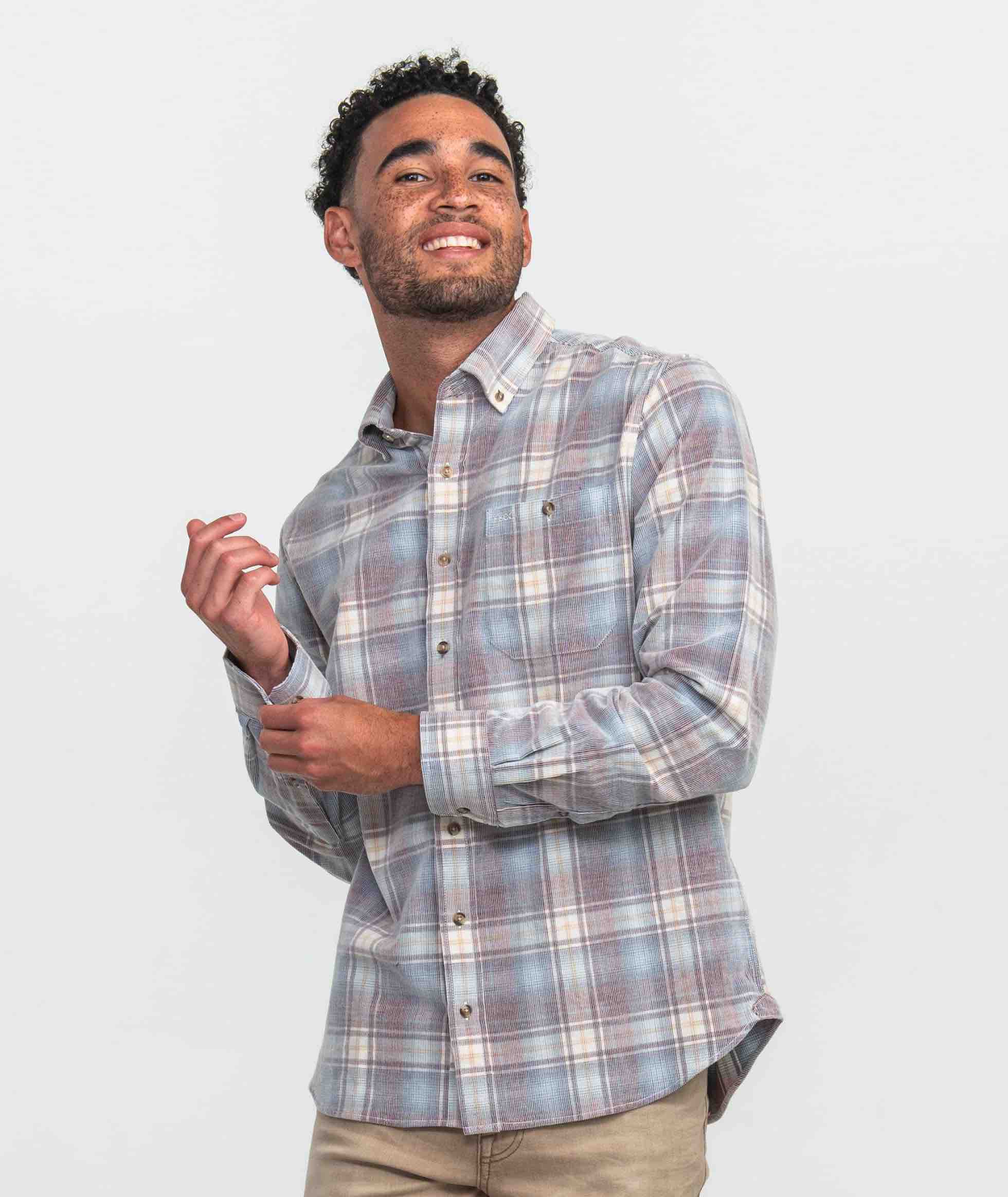 Braxton Lightweight Cord Flannel LS - Shenandoah - Image 2