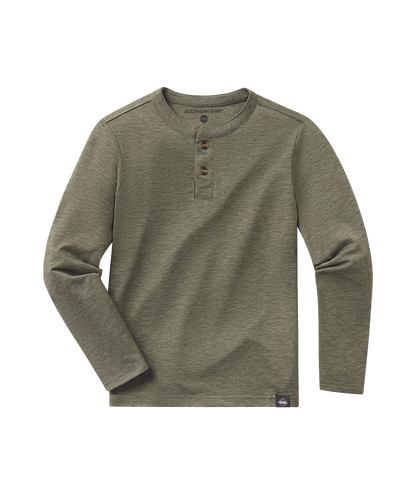 Boys Max Comfort Henley LS - Spanish Moss - image 1